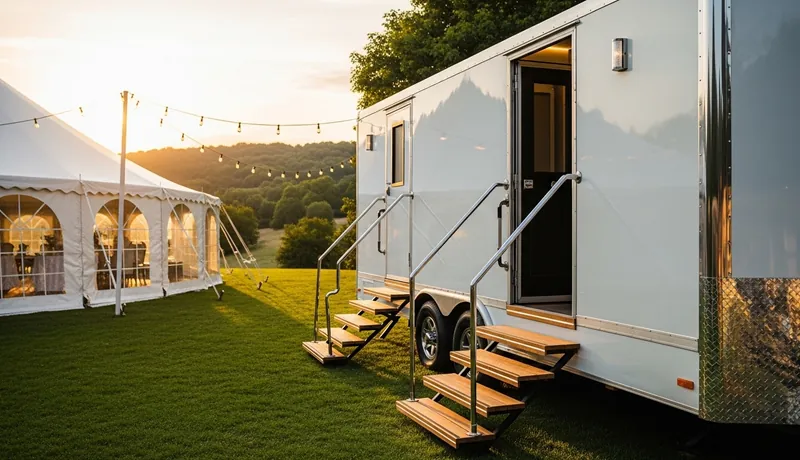 Luxury restroom trailers for weddings